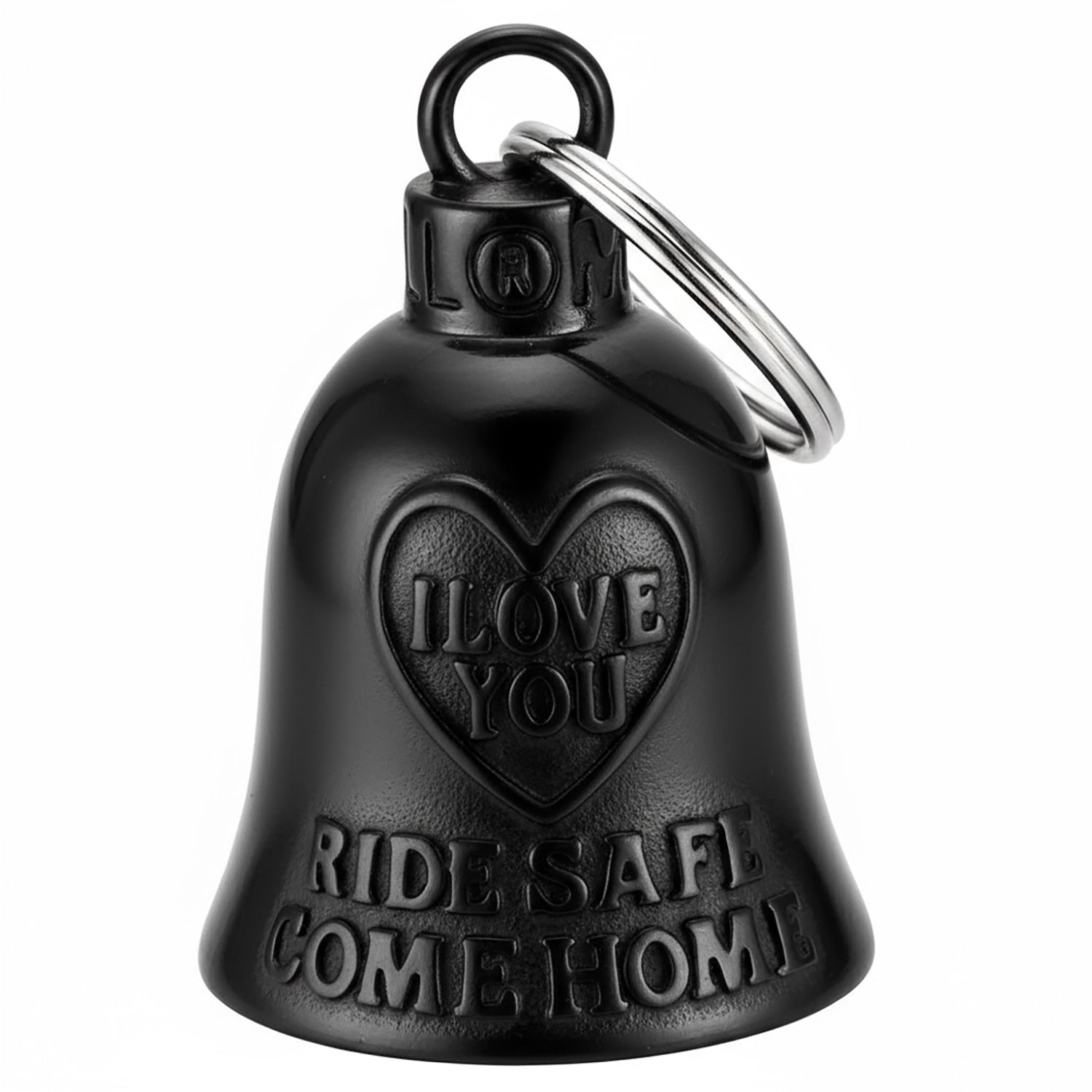Black motorcycle bell “I Love You, Ride Safe, Come Home”