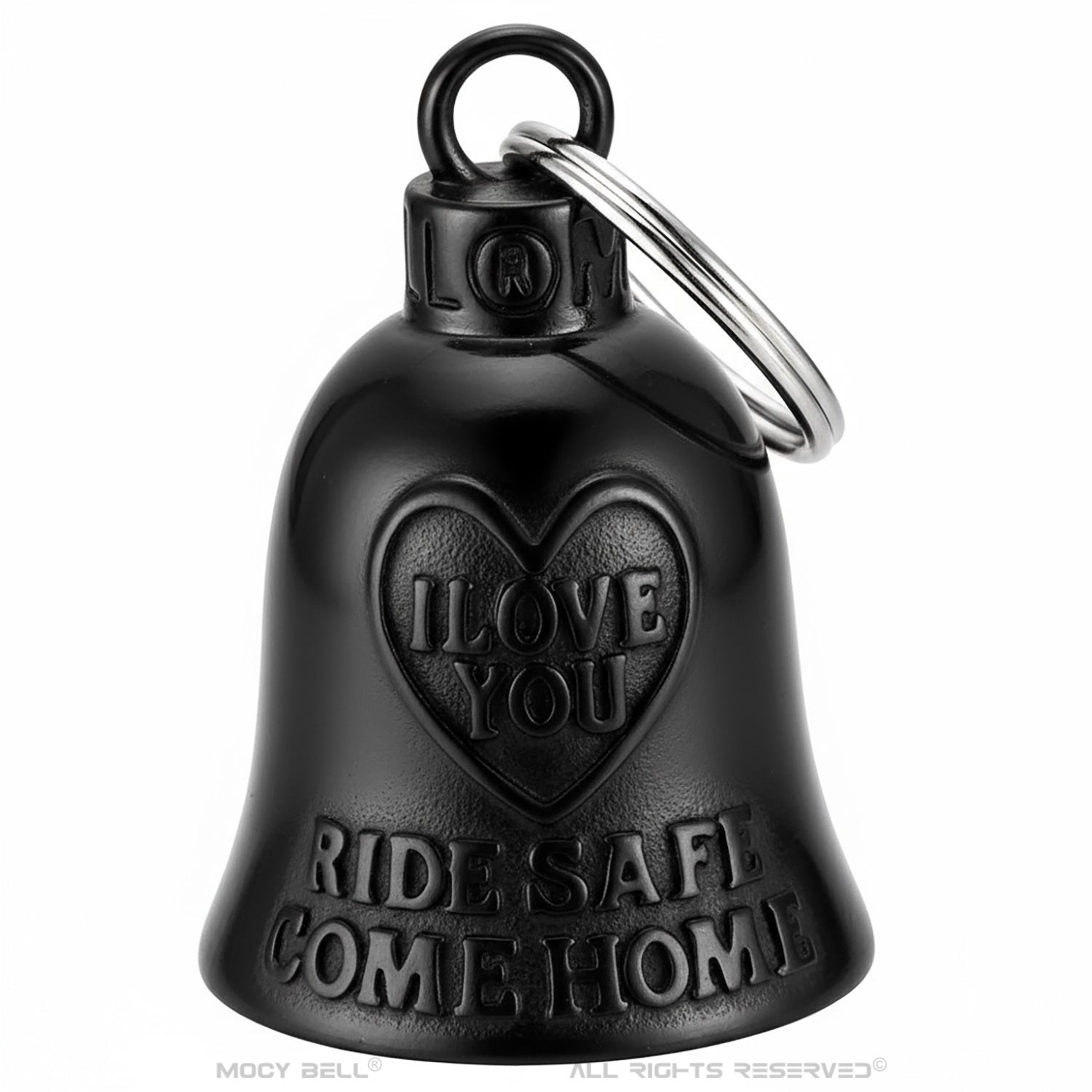 Black motorcycle bell “I Love You, Ride Safe, Come Home”