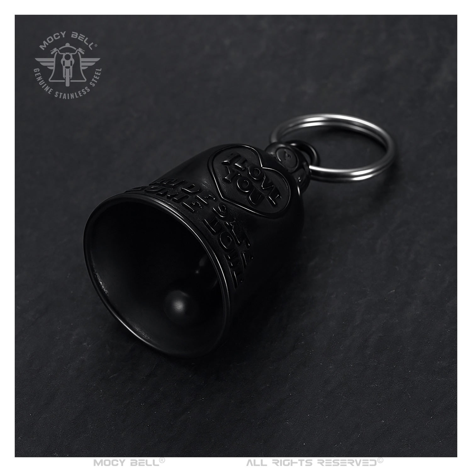 Campanella da moto nera I Love You Ride Safe Come Home