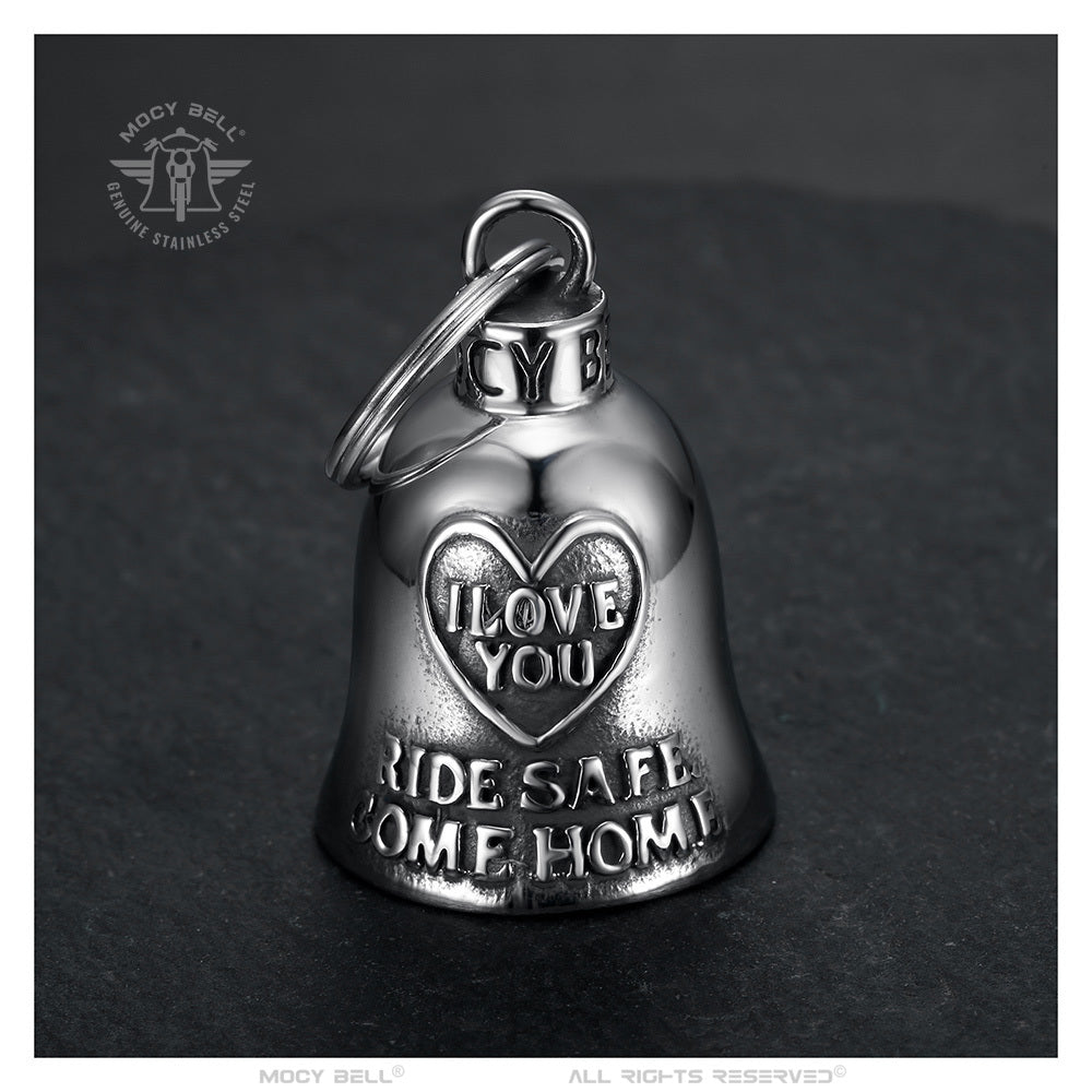 Campanella Moto Mocy Bell – I Love You Ride Safe Come Home | Portafortuna in Acciaio Inossidabile