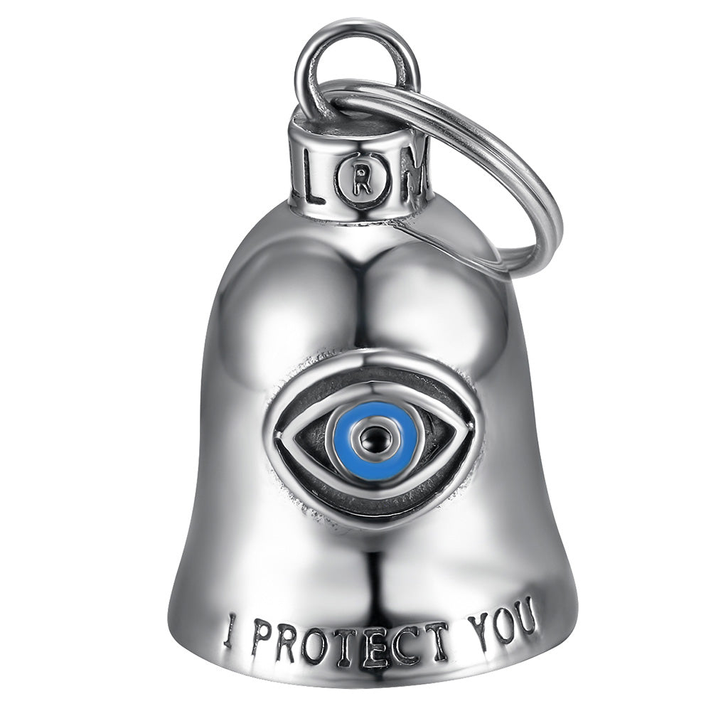Campanilla Moto Mocy Bell Ojo Protector - Símbolo de Suerte y Protección en Acero Inoxidable