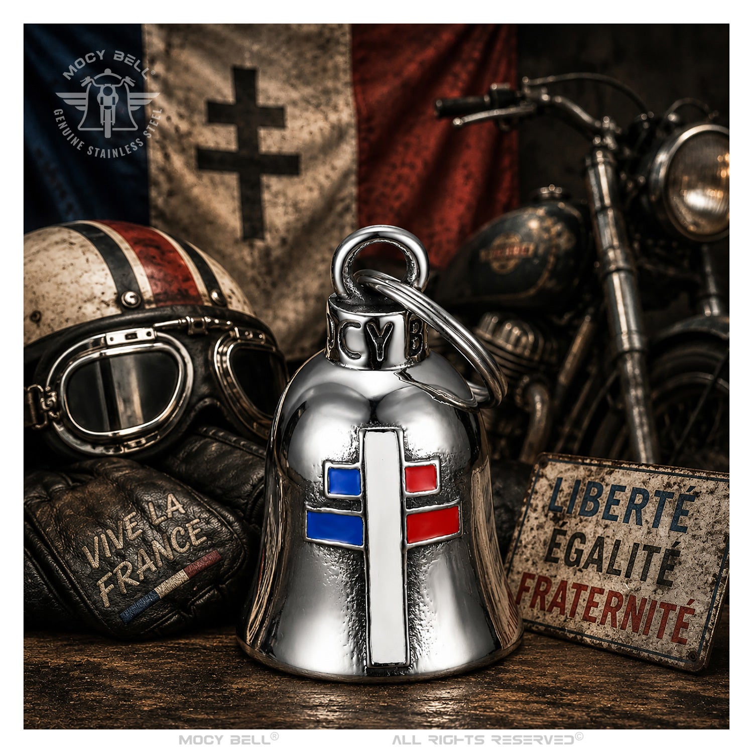Clochette Moto Croix de Lorraine - Guardian Bell France