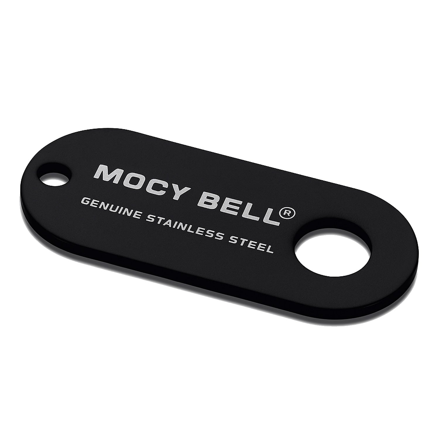 Support noir universel pour clochette moto Mocy Bell Guardian, acier inoxydable robuste et fixation sécurisée.