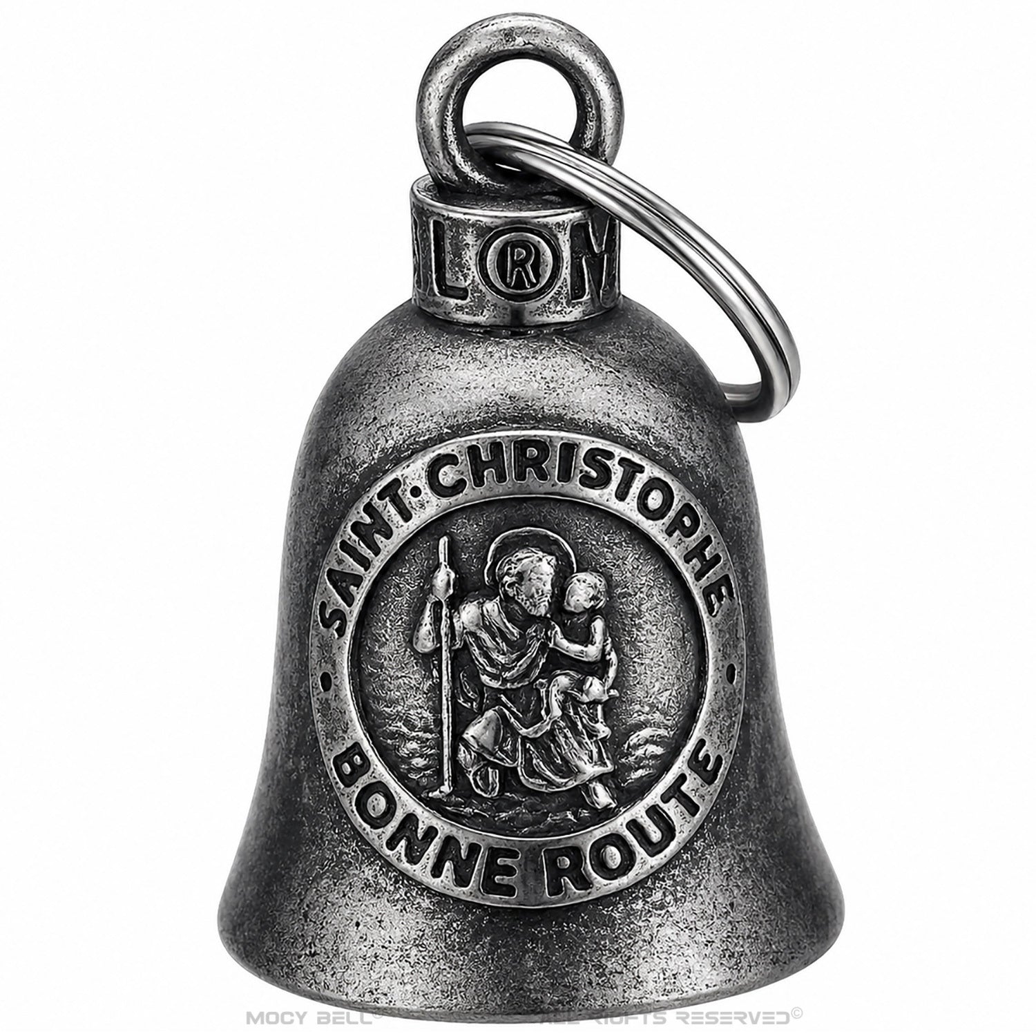 Gremlin Bell vintage Saint Christophe Bonne Route pour motard en acier inoxydable