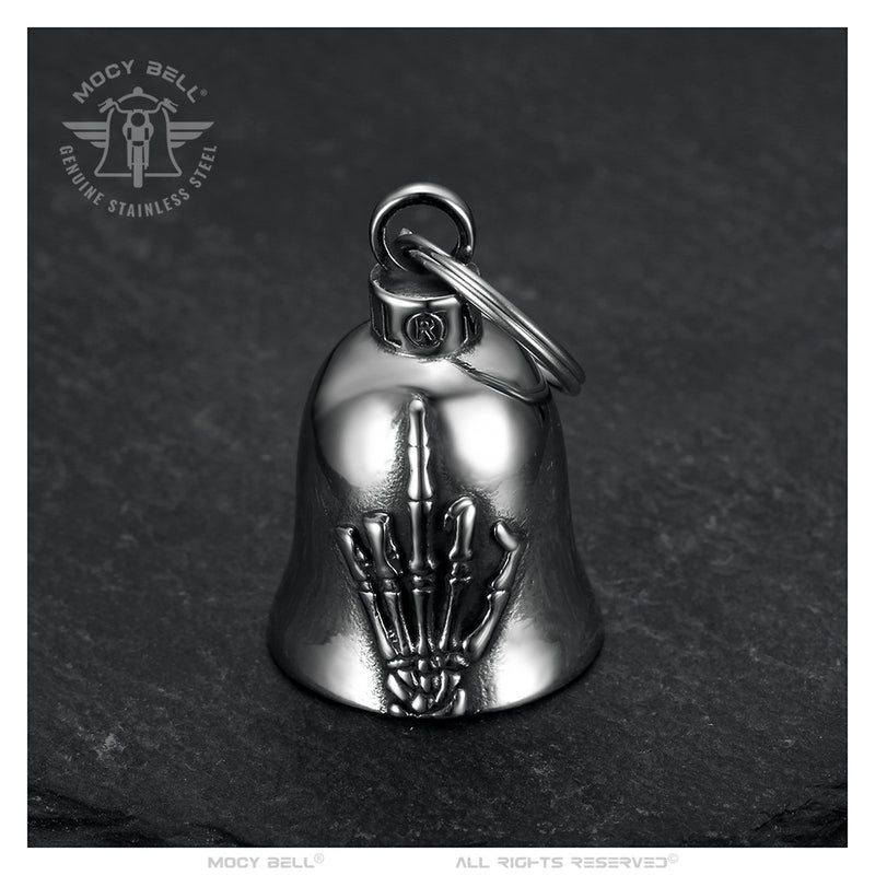 MOCY BELL Motorcycle Bell Lucky Charm Fuck you Middle Finger Stainless Steel