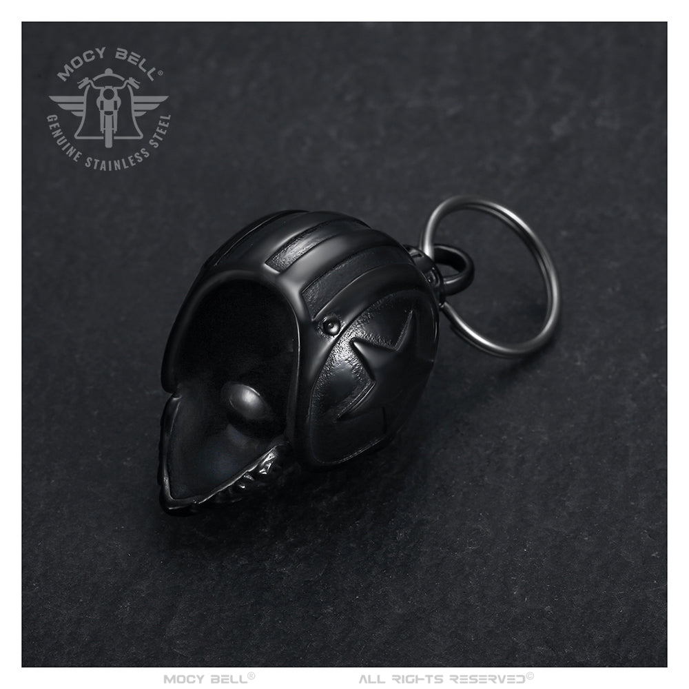 Clochette moto Monkey Biker Guardian Bell Acier inoxydable noir titane