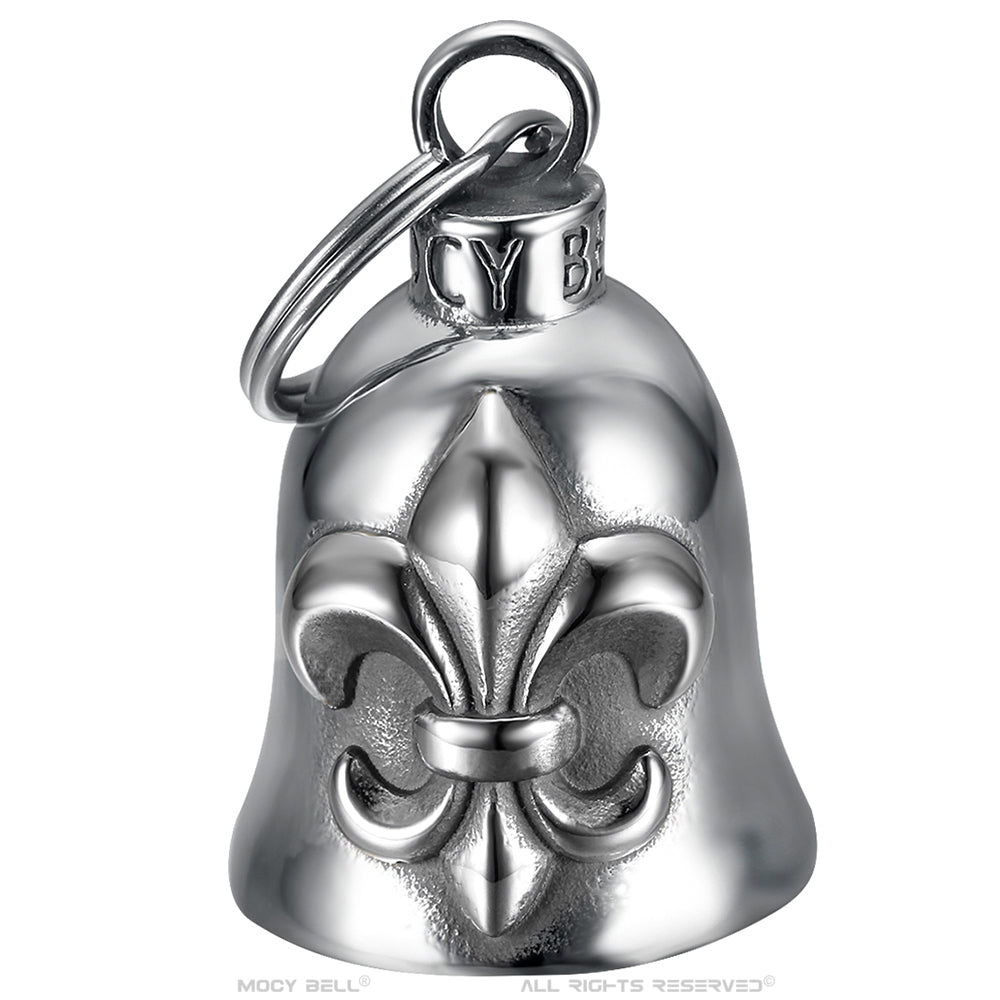 Guardian Bell Clochette Moto Fleur de Lys - Porte-Bonheur en Acier Inoxydable