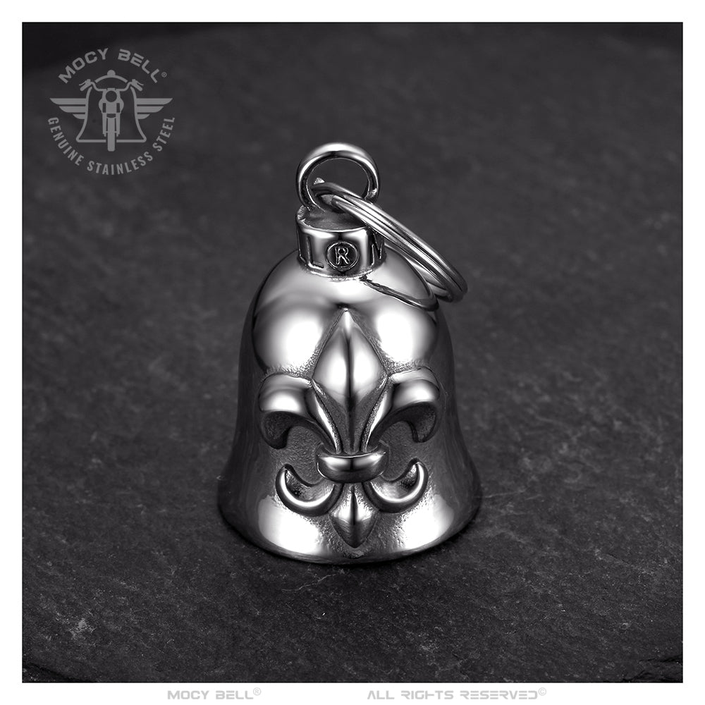 Guardian Bell Clochette Moto Fleur de Lys - Porte-Bonheur en Acier Inoxydable