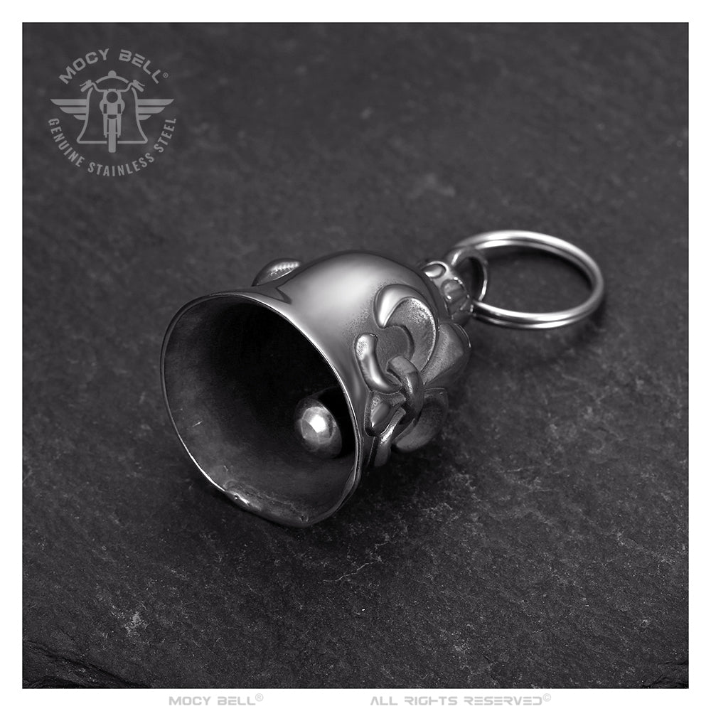 Guardian Bell Clochette Moto Fleur de Lys - Porte-Bonheur en Acier Inoxydable