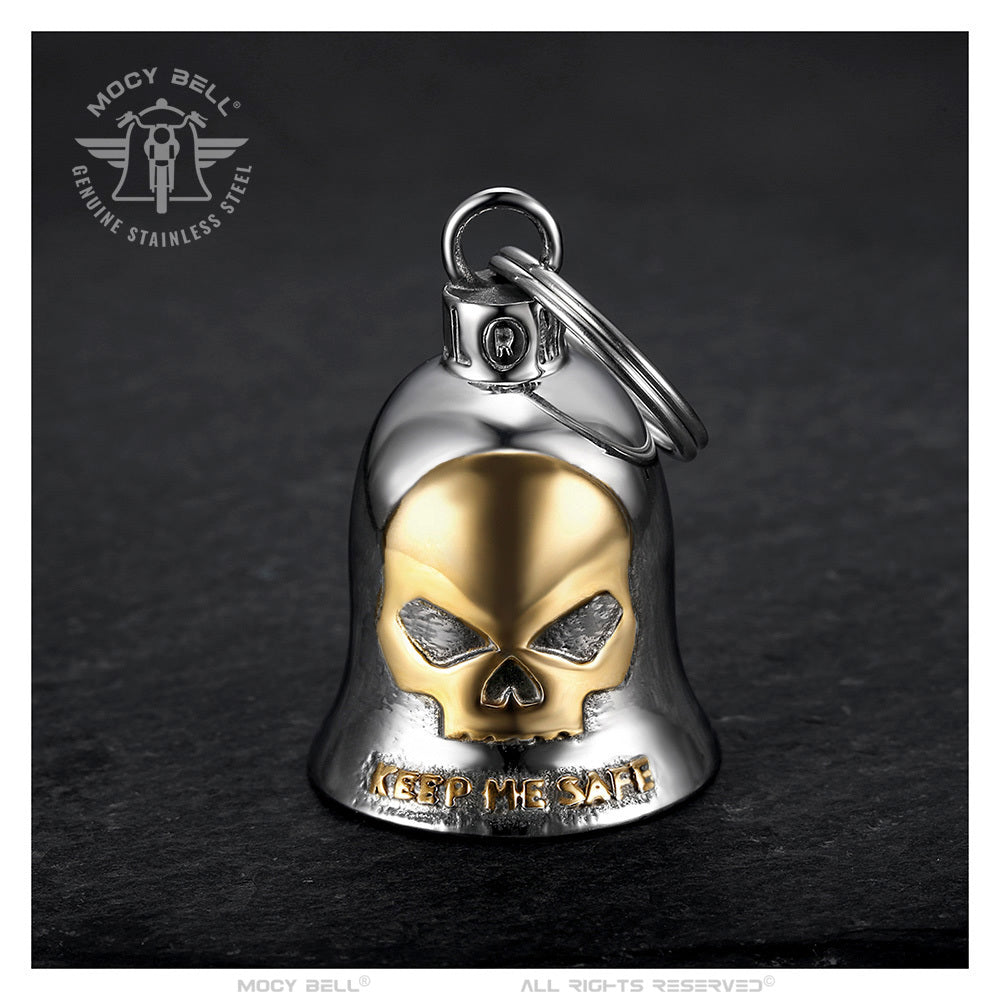 Clochette Moto Guardian Bell Skull Keep Me Safe Acier Inoxydable