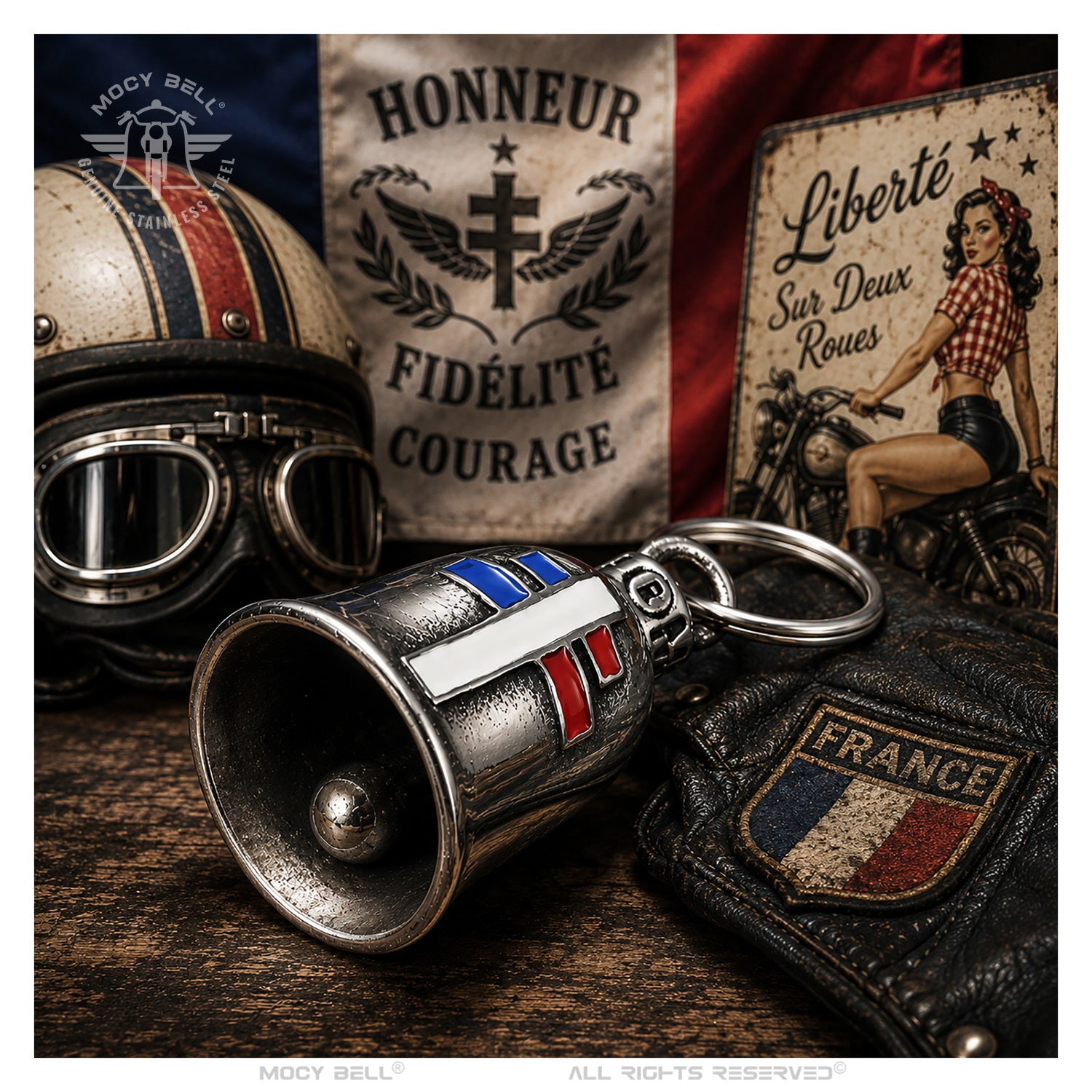 Clochette Moto Croix de Lorraine - Guardian Bell France