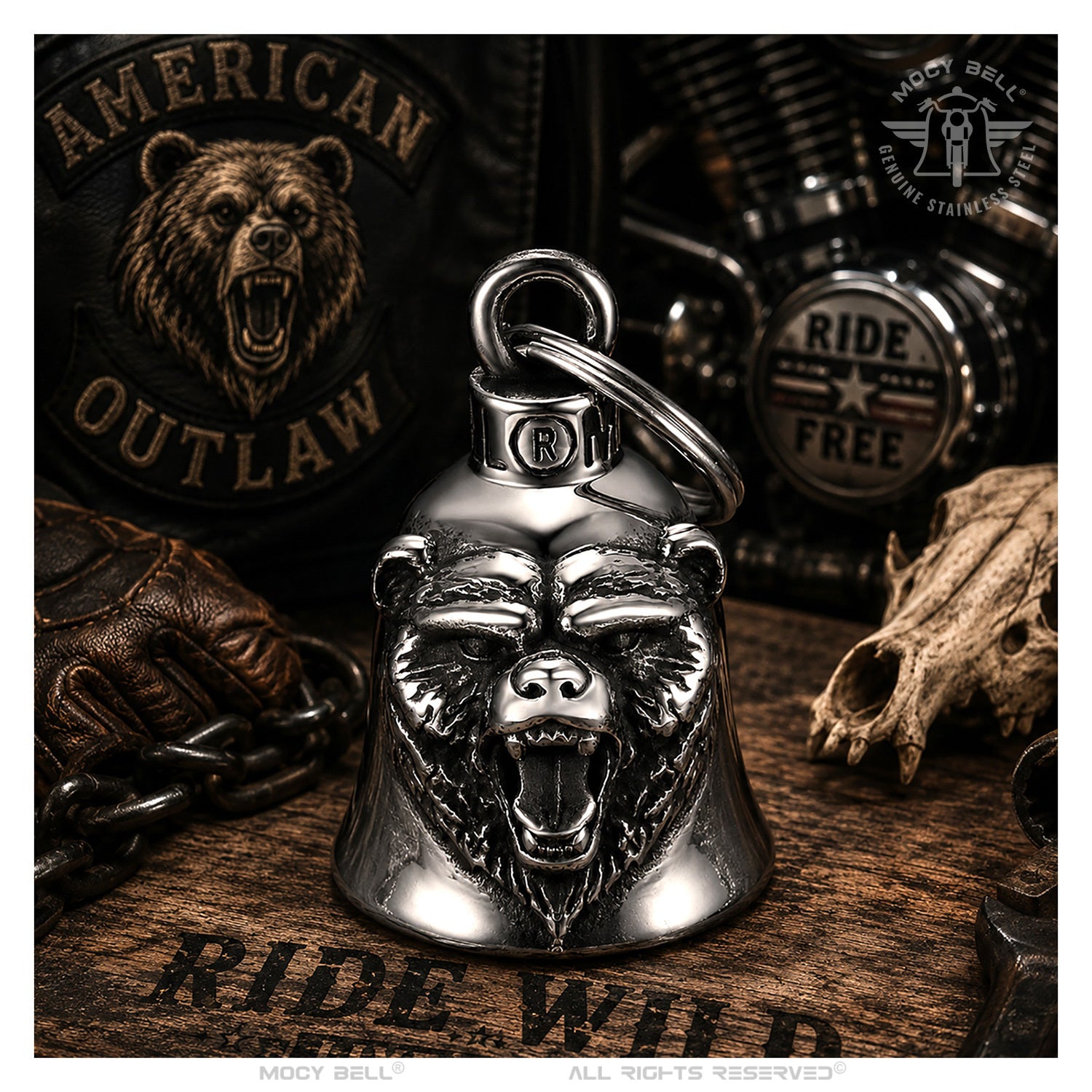 Clochette Moto Bear Spirit - Guardian Bell Ours