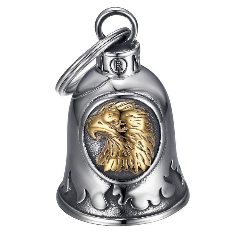 Clochette moto Guardian Bell Tête d'Aigle Acier inoxydable Argent Or