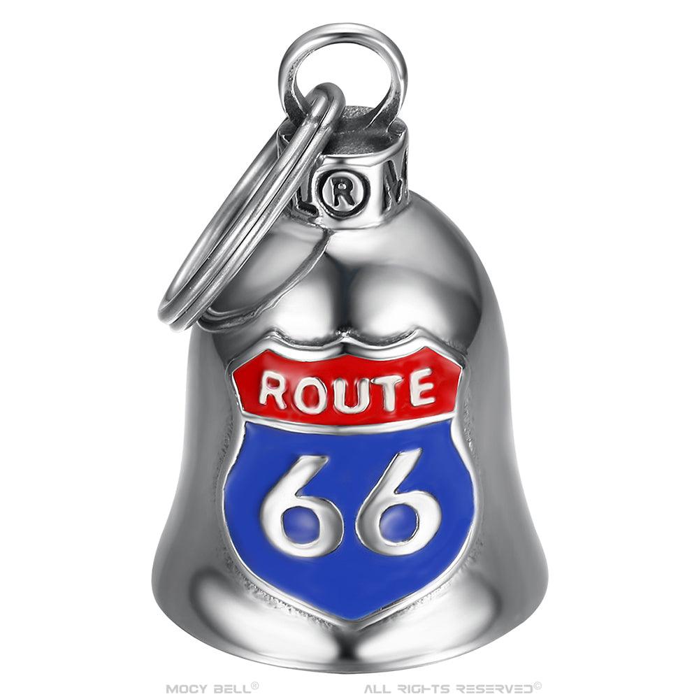 Clochette moto Route 66 USA Guardian Bell Acier inoxydable Argent - Mocy Bell