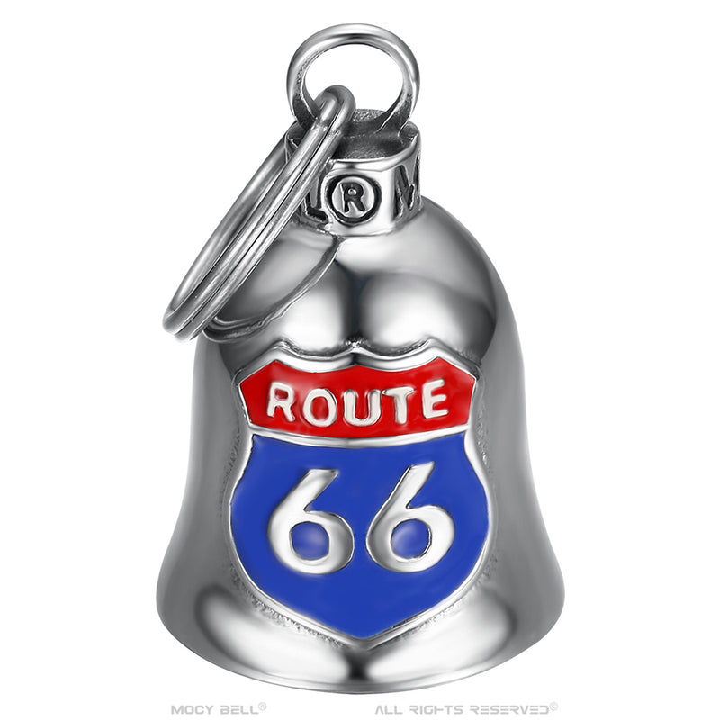 Route 66 USA Guardian Bell Motorcycle Bell Stainless Steel Silver