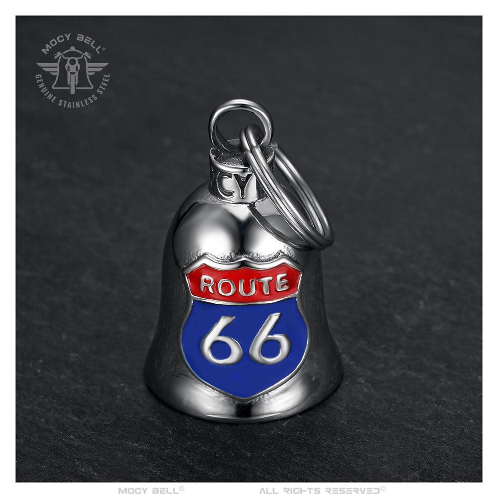 Clochette moto Route 66 USA Guardian Bell Acier inoxydable Argent - Mocy Bell