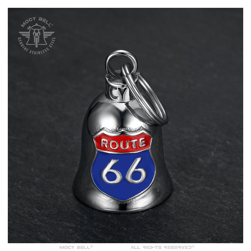 Route 66 USA Guardian Bell Motorcycle Bell Stainless Steel Silver