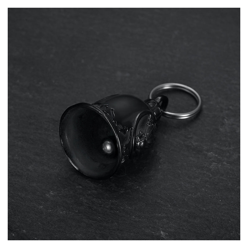 Clochette Moto Guardian Bell porte bonheur Moteur V-twin V2 Acier inoxydable noir titane