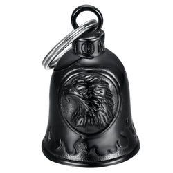 Mocy Bell Motorcycle Bell Lucky Charm Eagle USA Stainless Steel Black Titanium