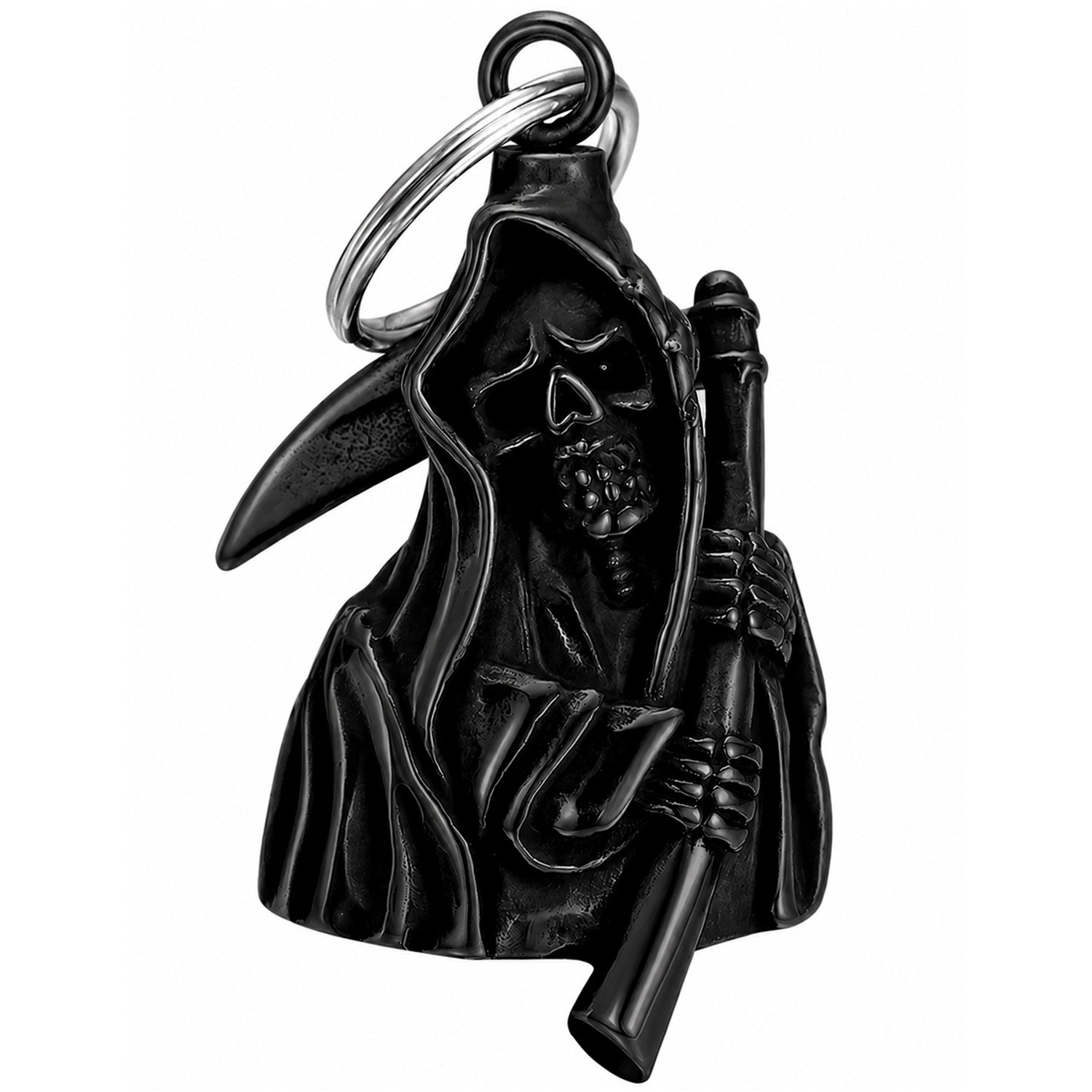 Clochette moto Faucheuse noir titane en acier inoxydable Gremlin Bell MocyBell