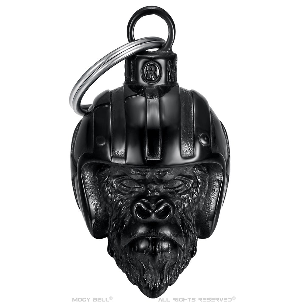 Guardian Bell Mocy Bell Monkey Biker noir titane, design original et protégé, livrée avec pochon microfibre, son unique pour éloigner les mauvais esprits de la route