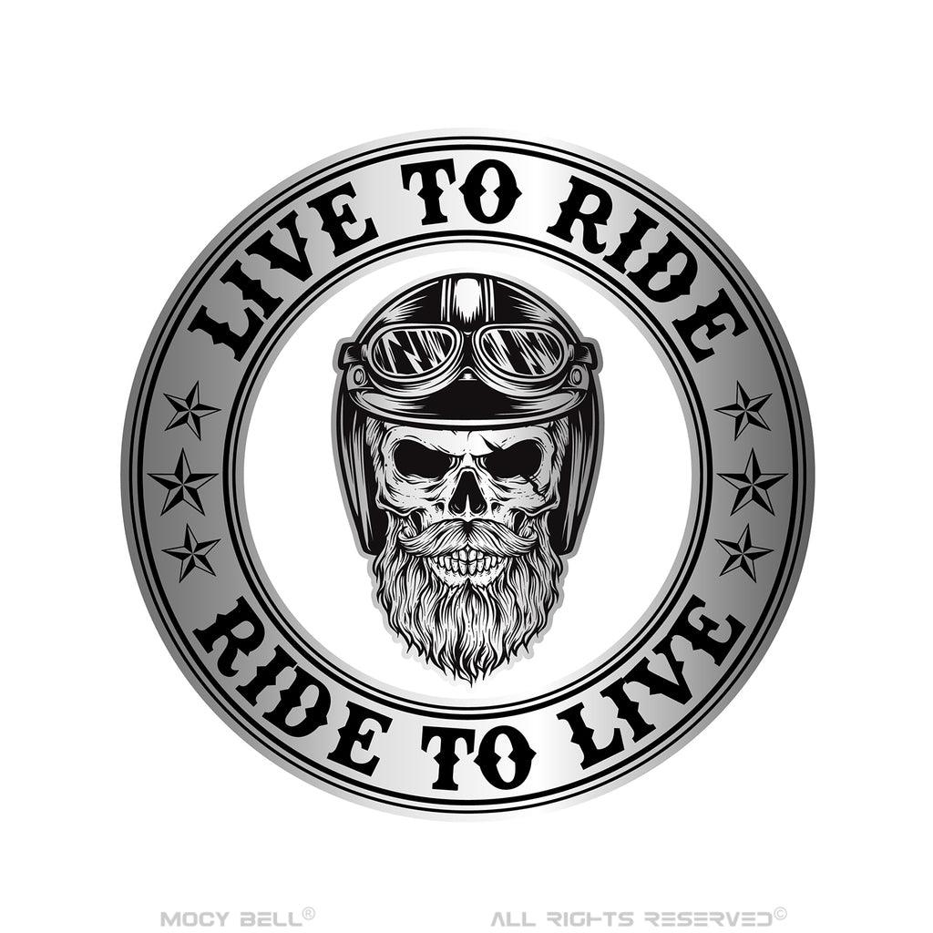 Clochette moto SKULL Live to Ride silver - Mocy Bell